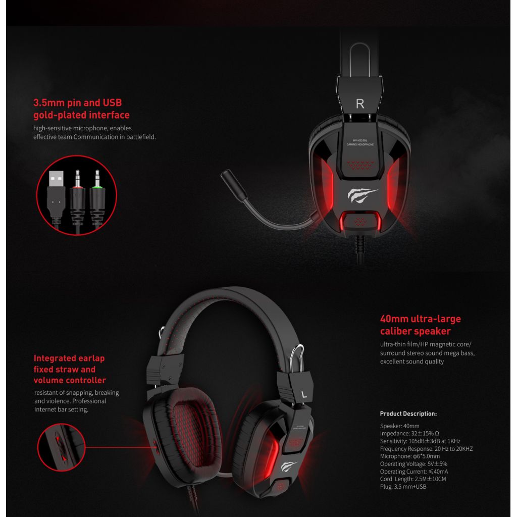 Auricular Gamer Havit HV-H2168D