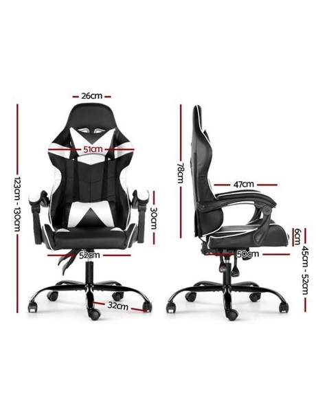  SILLA GAMER LUMAX ROM NEGRO/BLANCO 