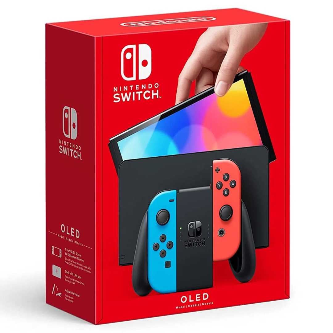 CONSOLA NINTENDO SWITCH OLED NEON AZUL Y ROJO