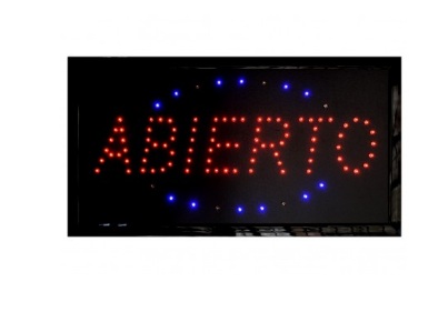 Cartel Luminoso LED Abierto COD SKU 7224