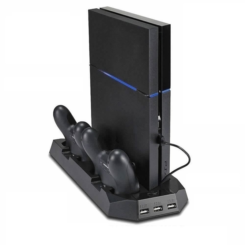CARGADOR DE JOYSTICKS PS4 - Soporte 7en 1 con cooler PS4/PS4 slim  LEDSTAR MODELO IV-P4001
