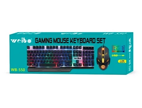 COMBINACION TECLADO Y MOUSE LUZ RGB USB WB-550 LEDSTAR