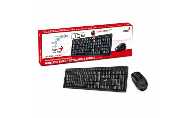 COMBO TECLADO Y MOUSE INALAMBRICO GENIUS SLIMSTAR KM-8200 TECLA SMART