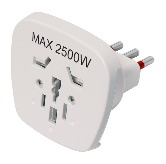 ADAPTADOR CORRIENTE UNIVERSAL A 3 EN LINEA – BLANCO MARCA VIVION