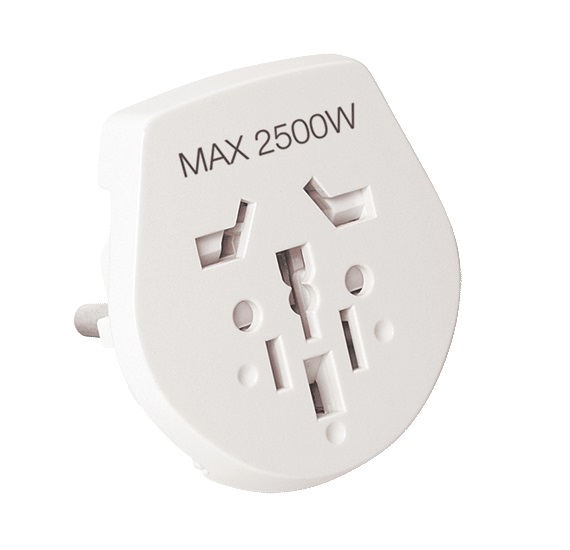 ADAPTADOR CORRIENTE UNIVERSAL A SHUKO - BLANCO MARCA VIVION