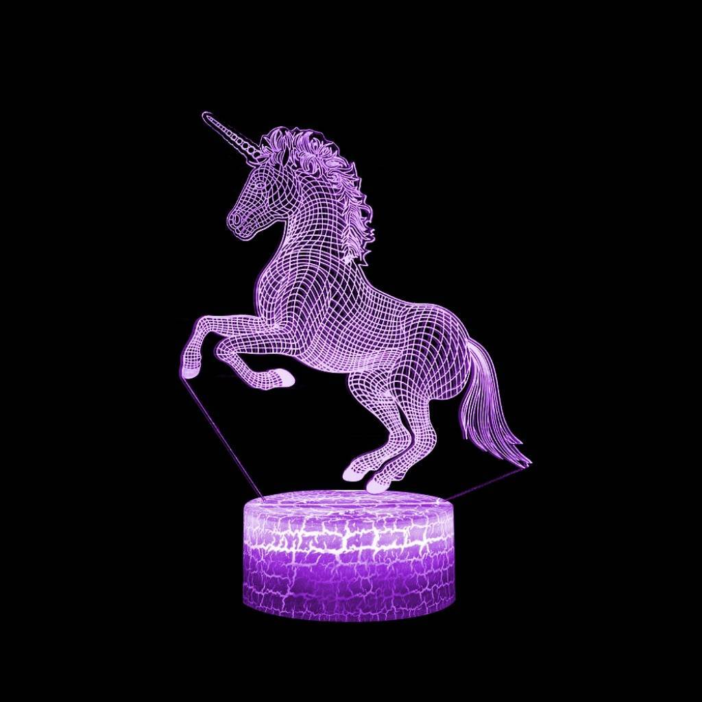 LAMPARA DE ILUSION 3D UNICORNIO LEDSTAR MODELO LR-3D-242