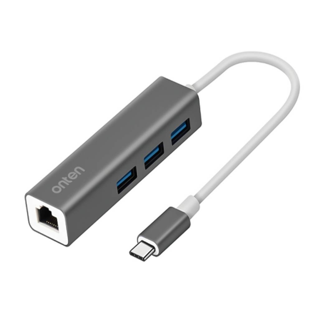 ONTEN HUB  USB C A 3 PUERTOS USB 2.0 + CONECTOR RED Modelo OTN-95226