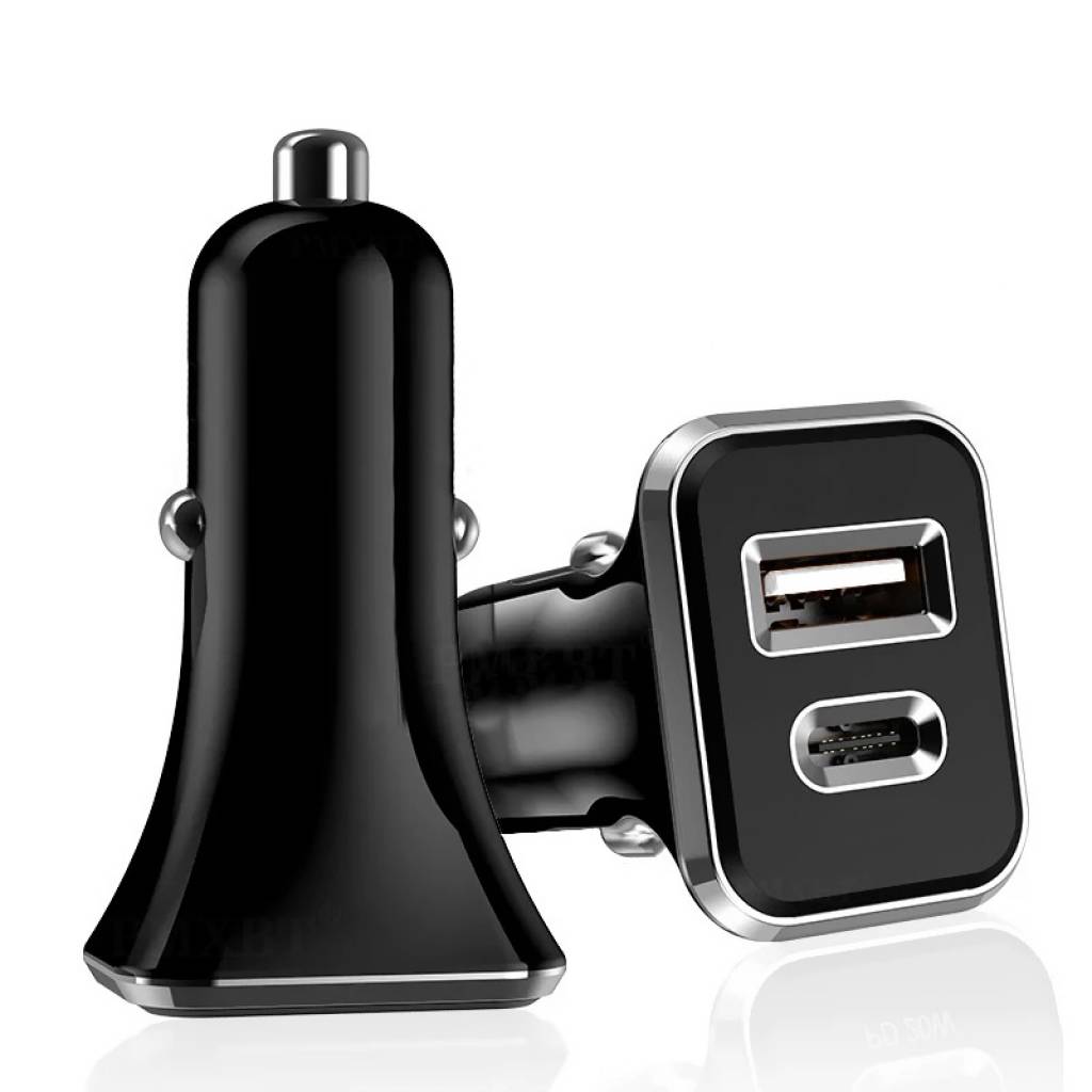 CARGADOR  2 USB C PARA AUTO  CILINDRICO METAL 12V 3,1A TREQA LEDSTAR