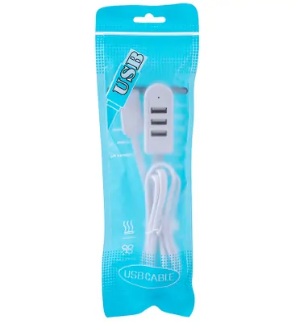 Hub USB 2.4 mA 3 Puertos Tipo Mini Zapatilla 1,20 m SKU 3153