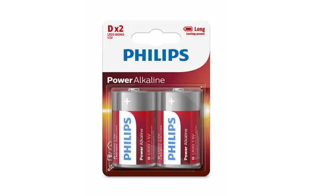 Pilas alcalinas Grandes Philips D x2