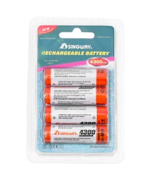 PILAS  AA X 4  MARCA SINGWAY 4300 MA