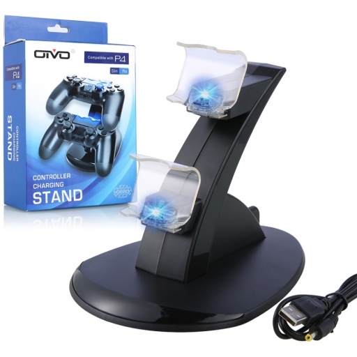 BASE DOCK DOBLE CARGADOR STAND SOPORTE CONTROL JOYSTICK PLAY 4 PS4 T00387