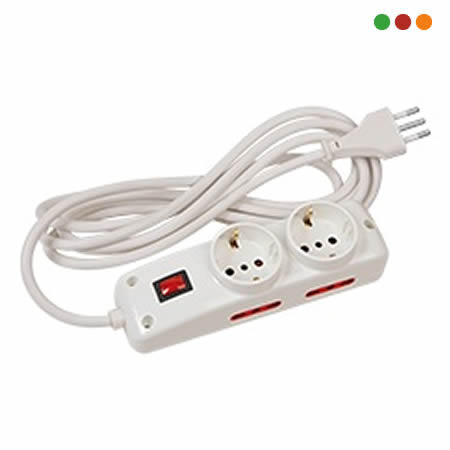 Alargue | Zapatilla - 2 x Schuko + 4 x 3enL / Cable 5 mts | VIVION