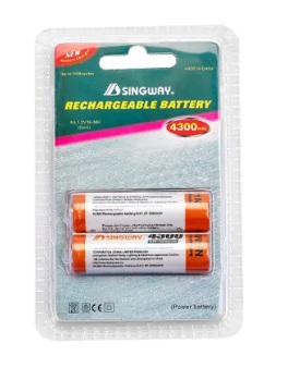 PILAS  AA X 2 MARCA SINGWAY 4300 MA SKU 7204