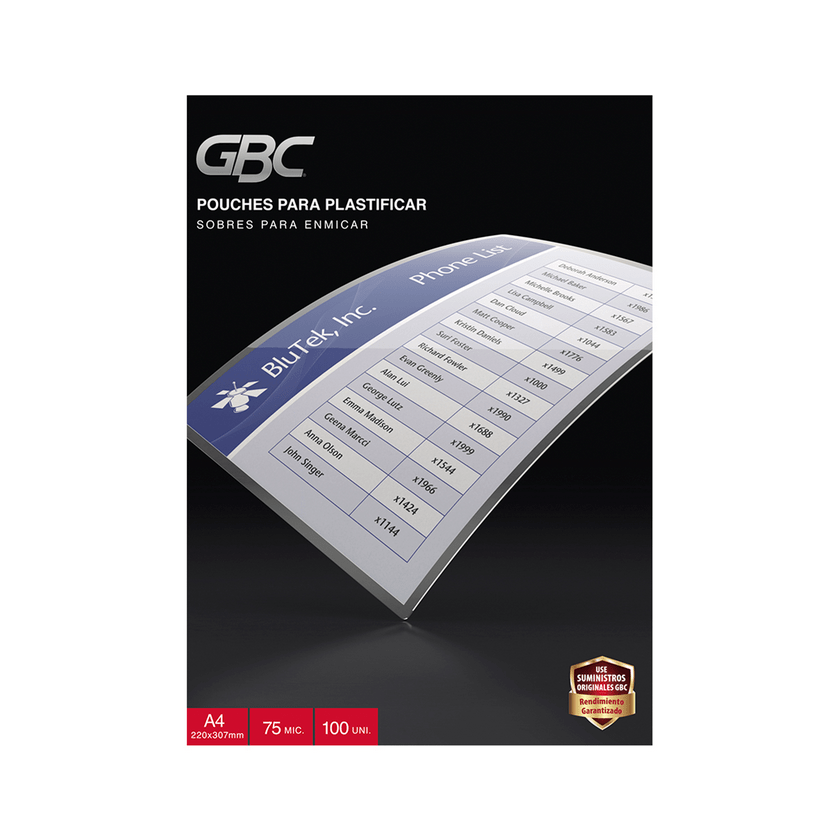 Lamina para Plastificar 125 mic GBC x 100 hojas 