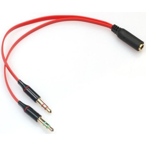 CABLE SPLIT ADAPTADOR PLUG SPICA JACK 3.5MM 2 MACHOS 1 HEMBRA (3 CONTACTOS) T01205