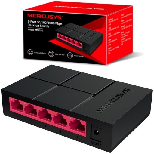 SWITCH RED ETHERNET GIGABIT 5 PUERTOS MERCUSYS 5-PORT 1000MBPS MS105G COD 798302161672