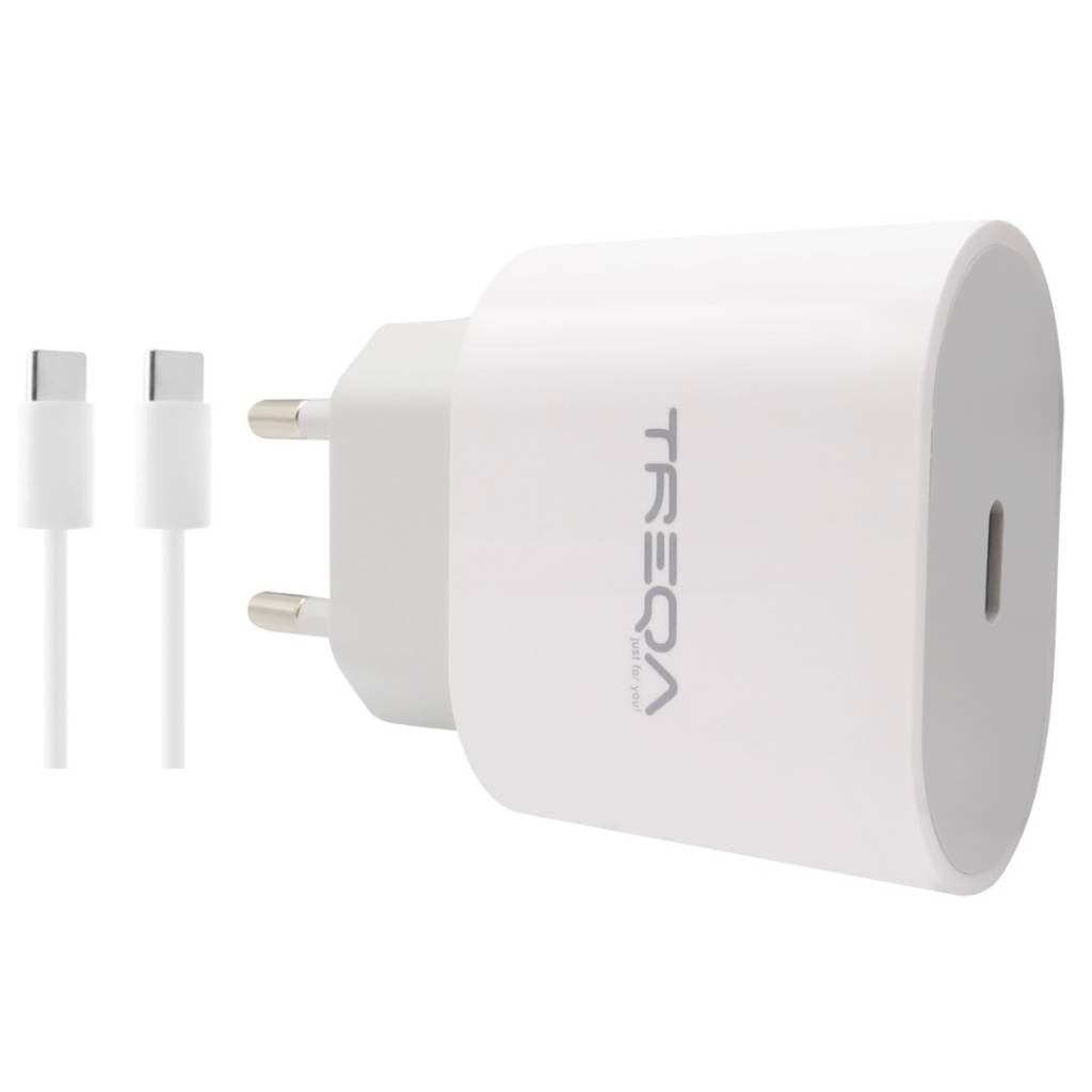 CARGADOR TREQA CD CS230  1 USB C 18W CARGA RAPIDA CON CABLE LEDSTAR