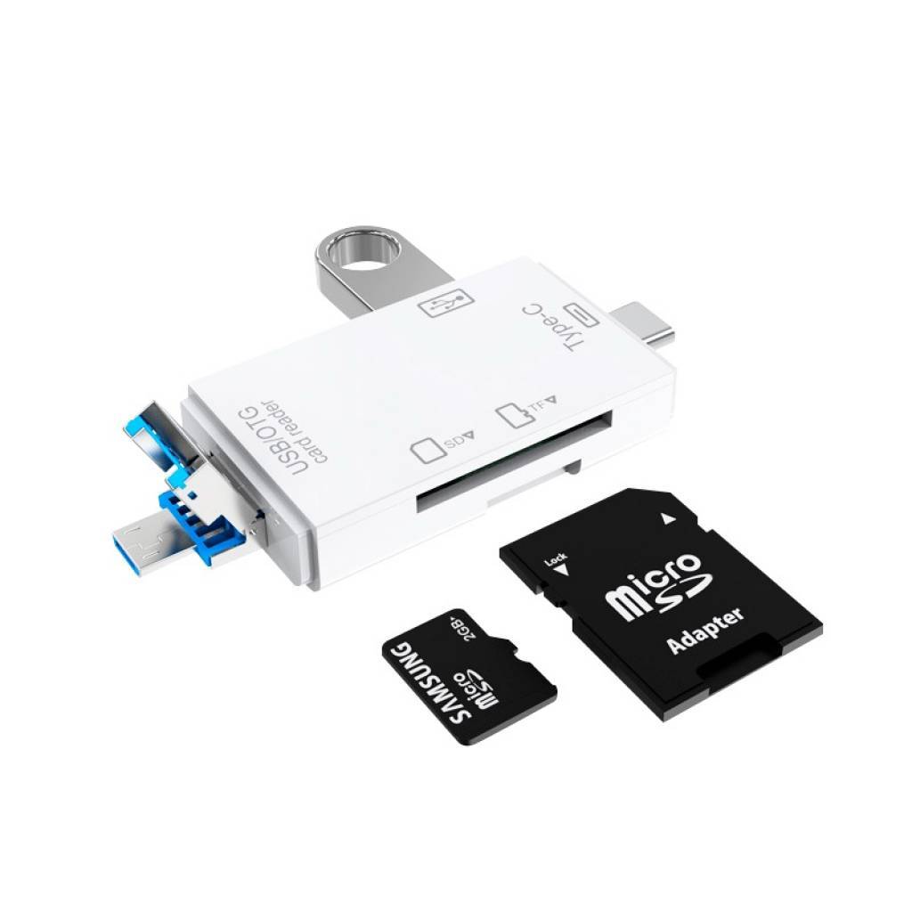 LECTOR EXTERNO DE MEMORIAS USB / C /MICRO UNIVERSAL  TREQA USB-6   