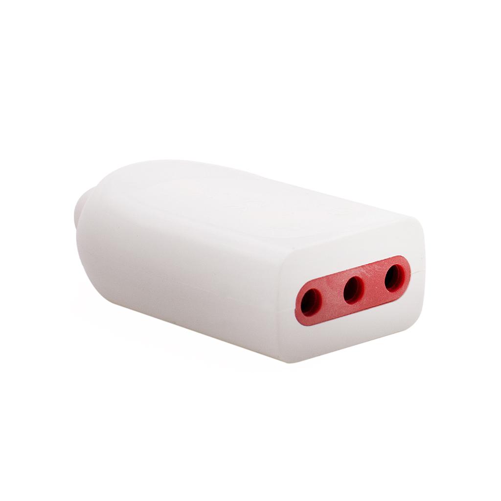 ADAPTADOR  - FICHA HEMBRA 3 EN LINEA 10 AMP - BLANCA | VIVION 