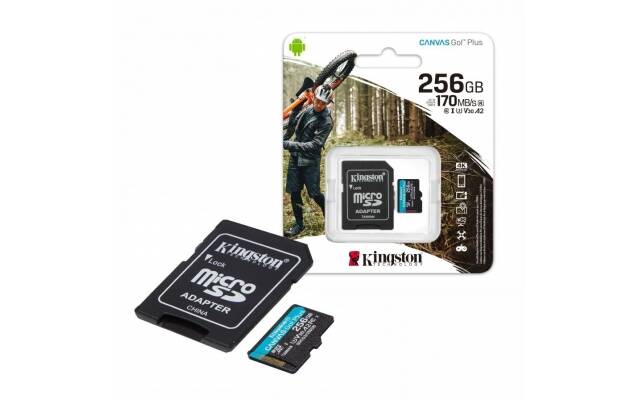 MEMORIA KINGSTON MICRO SD  256GB CANVAS GO! PLUS 170MPS (CLASE 10)