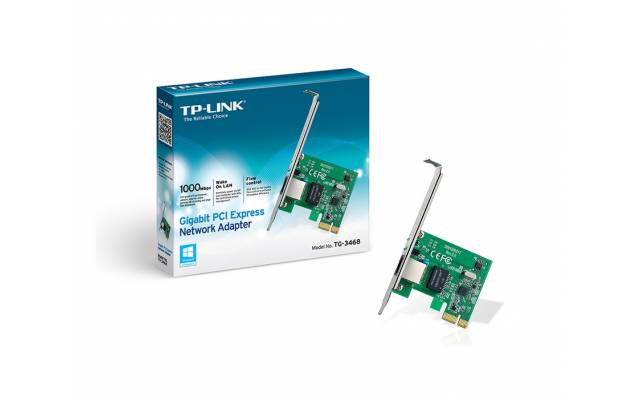 Tarjeta de red TP-Link PCIe 10/100/1000 Mbps Modelo TG-3468.