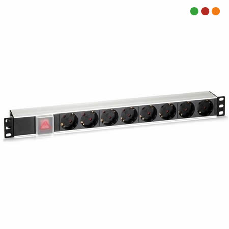 Racks - Zapatilla / PDU 8 tomas schuko c/llave | 2 mts | Ficha Schuko - Anbyte