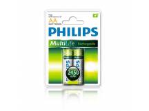 PACK X 2 PILAS PHILIPS AA R6 2450 MAH