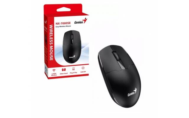 Mouse Genius NX-7000SE negro inalámbrico Nuevo. En caja retail.