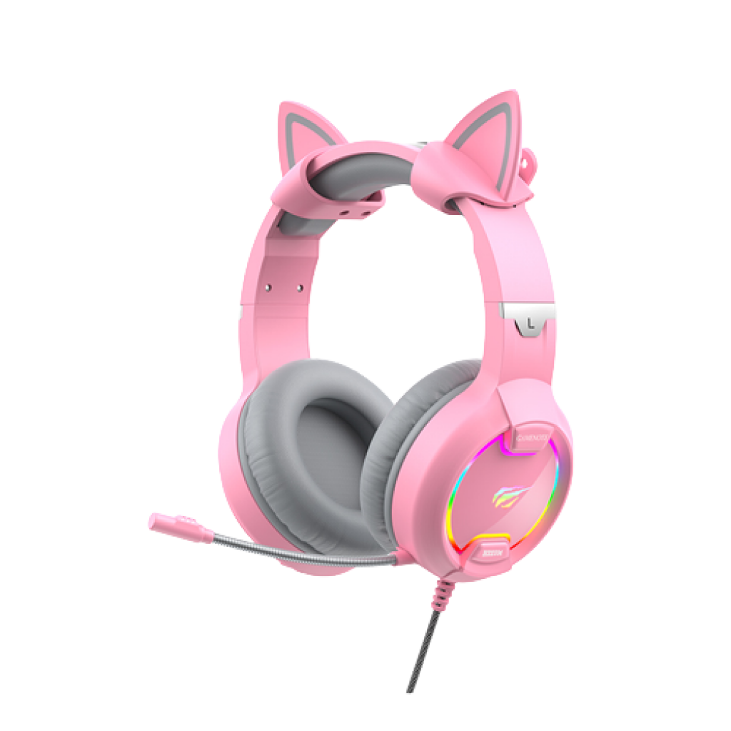 AURICULAR HAVIT VINCHA CON CABLE Y MICROFONO PINK H2233D