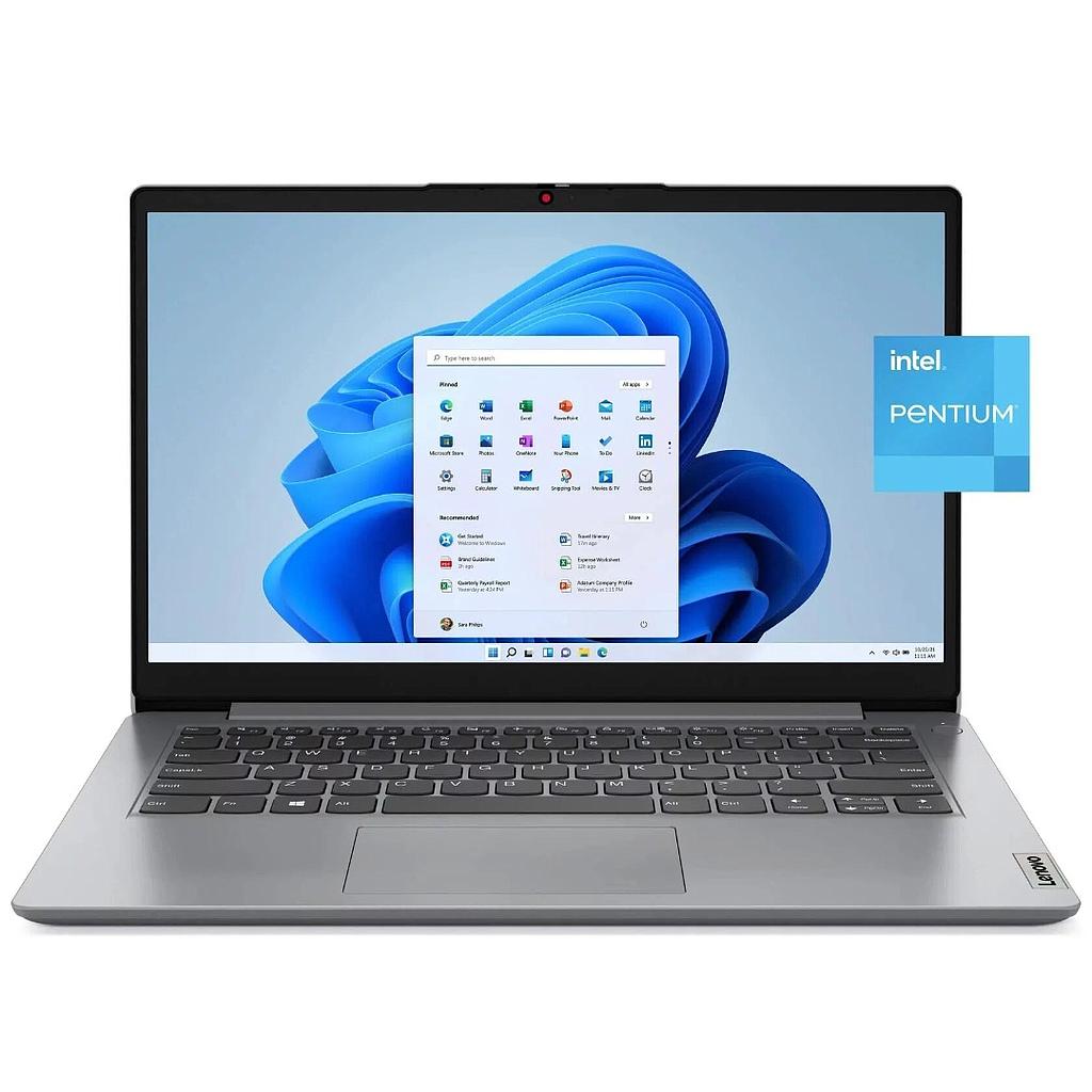 Notebook Lenovo Dualcore 2.8Ghz, 4GB, 128GB eMMC, 14" HD, Win 11 Nuevo. Modelo IdeaPad 1 2024