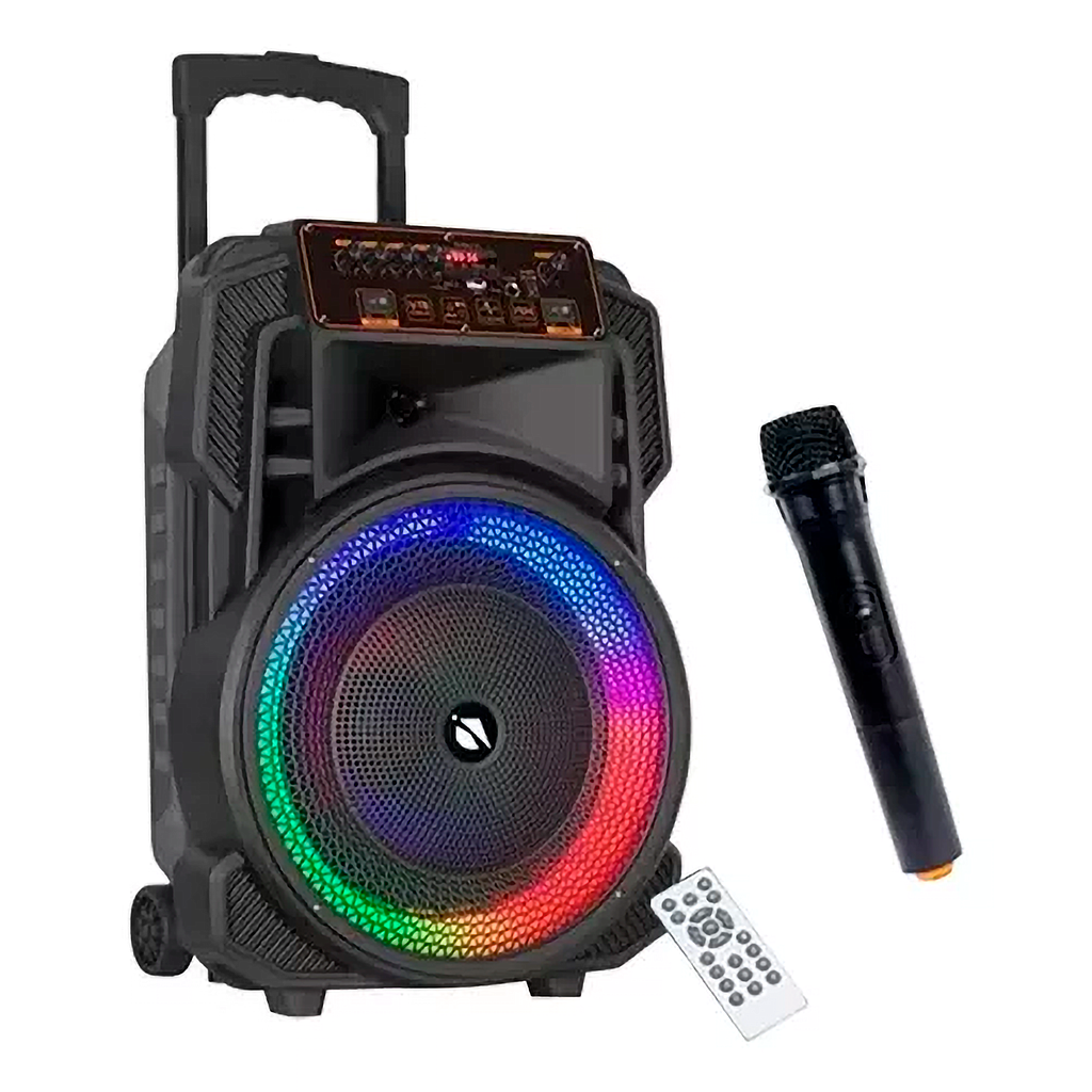 PARLANTE ACTIVO 15" CON MICROFONO Y CONTROL REMOTO