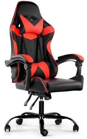 Silla Gamer Lumax ROM negro/rojo Almohadones desmontables.