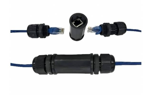 Adaptador Cupla RJ-45 hembra/hembra exterior Impermeable, resistente al polvo. CON241
