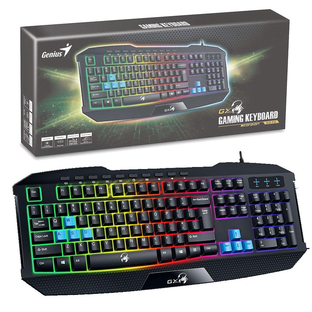 TECLADO GENIUS SCORPION K215 GAMER RETROILUMINADO ESPAÑOL