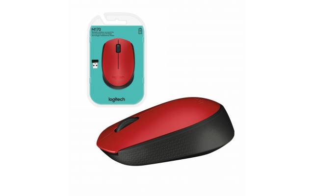 Mouse Logitech M170 inalámbrico Rojo 