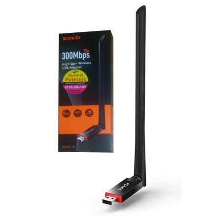 ADAPTADOR USB WIFI TENDA 300 MBPS MODELO U6 ALTA POTENCIA