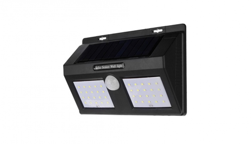 LUZ EXTERIOR LED SOLAR DOBLE C/SENSOR DE MOVIMIENTO LEDSTAR COD1626B 