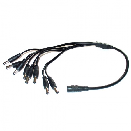 Splitter de cables de poder para camaras CCTV 1 a 8 en bolsa de nylon