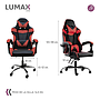 Silla Gamer Lumax ROM negro/rojo Almohadones desmontables.